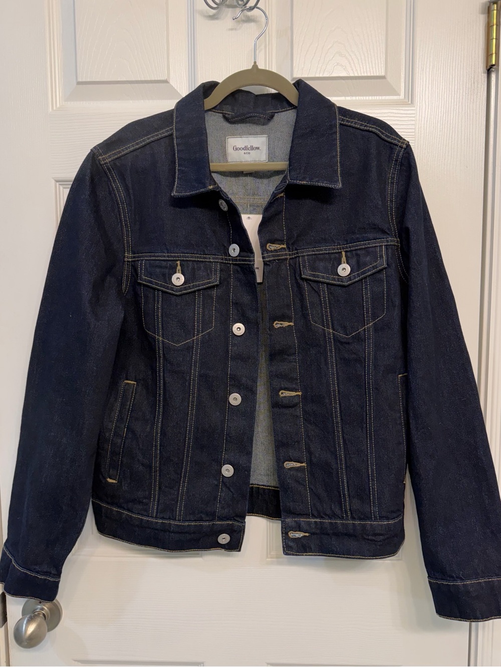 Goodfellow & Co Men's Denim Jacket M Blue Button Front Point Collar Pockets